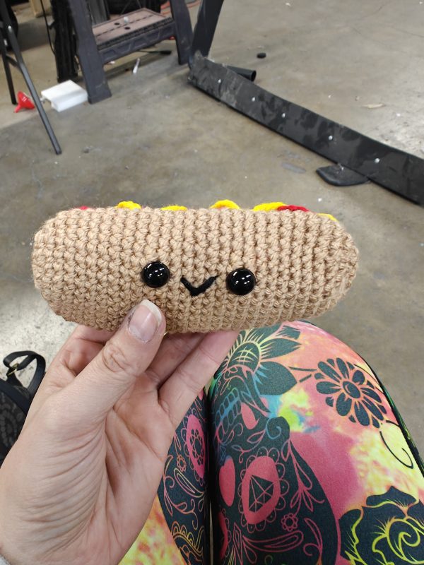 Custom crochet hotdog